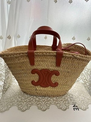 [ Extrem schöner Artikel ]CELINE Gepäckträgertasche Triomphe Korbtasche mit