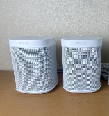 2 Sonos One SL S38 Wireless Compact Smart Audio Speakers White With Wall Mounts