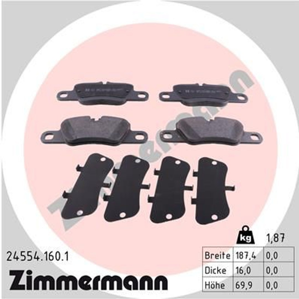 Zimmermann BremsbelÄGe Passend FüR Porsche 911 991 Panamera 971 970 976-image