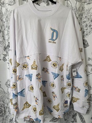 NEW 2XL Disneyland California Adventure Icons White Spirit Jersey Glitter