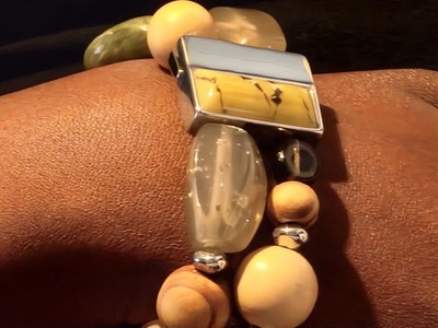 Artisan Made Stone And Metal Bracelet 