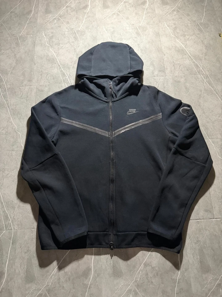 Veste Sweat Nike Tech Fleece Full Zip, Noir, Poche Manche, Sportswear #LMPVT2 - Photo 1/4