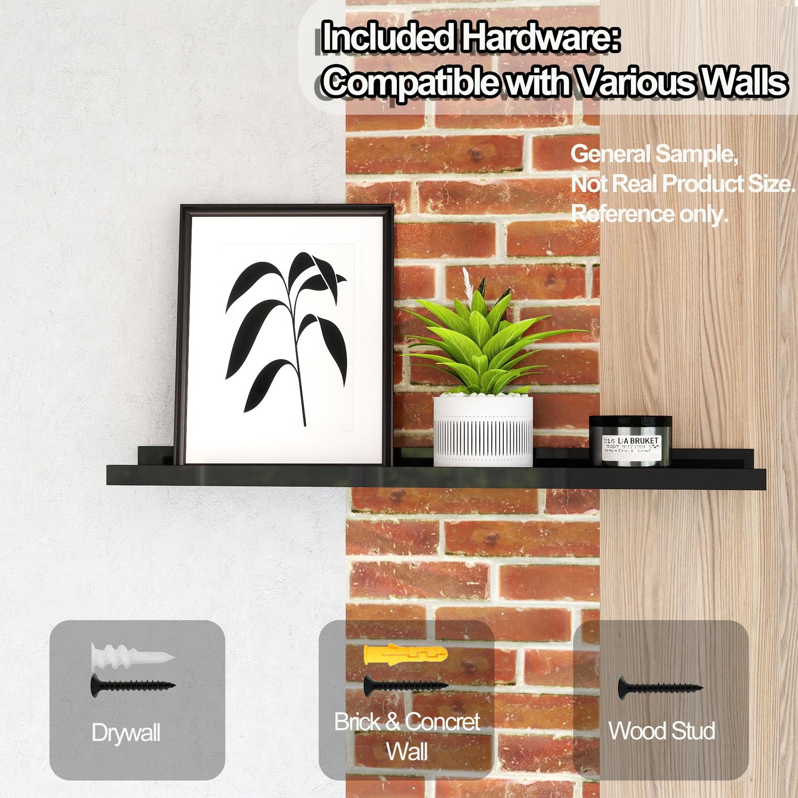 Long Floating Shelves for Wall Decor, Long Wall Mounted Storage Shelf for Bed...