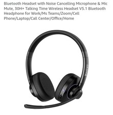 Wireless Blue Headset Noise-Canc Microph Bluetooth Computer/Cell Phone/Laptop