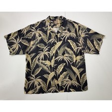 Tommy Bahama 100 Silk Hawaiian Tropical Camp Shirt, Peach/Gold, Men's XL