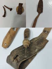 Set attrezzi vintage punteruolo Spatola carrucola Vecchia Lesina Antico Stock...