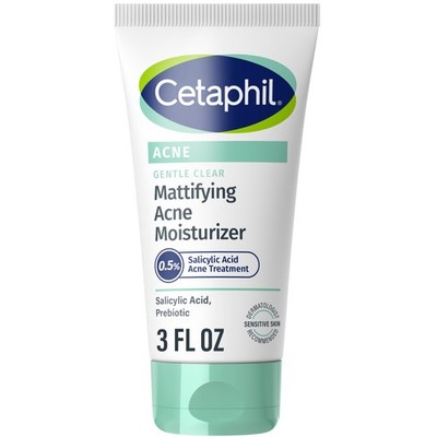 Cetaphil Face Moisturizer, Gentle Clear Mattifying 3 Fl Oz (Pack of 1), white 