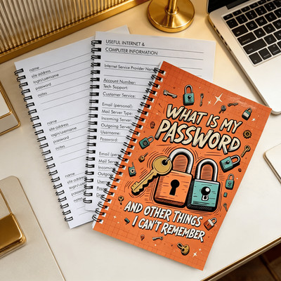 Password Keeper Book - Securely Store Wi-Fi, Email & Website Credentials