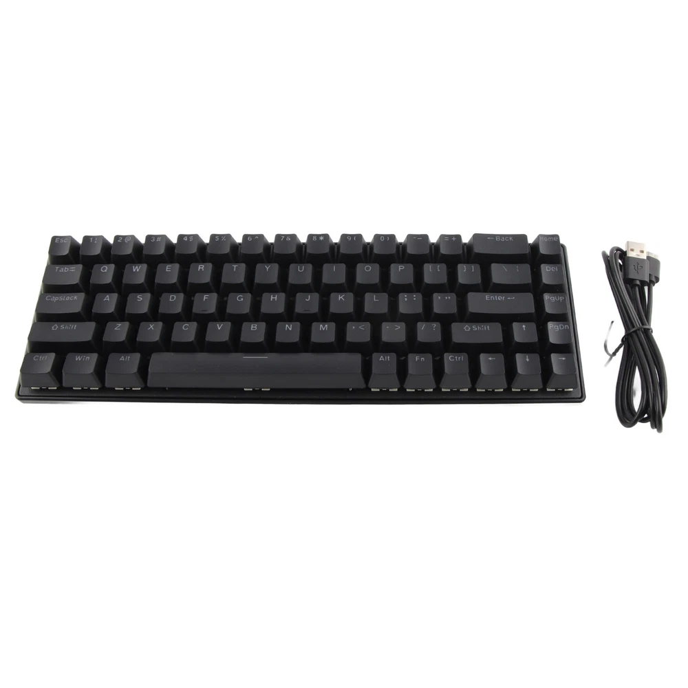 Compact 68-Key Black Mechanical RGB Keyboard with Custom Key Set