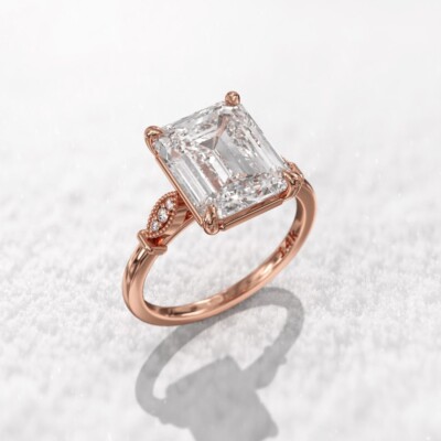 3,00 ct im Labor gezüchteter Diamant 14k Rotgold E-F Farbe VVS1 VS1 IGI-zertifizierter Ring