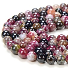 Natural Multi Color Tourmaline Gemstone Grd A Round 5MM 5-6MM Loose Beads D264 