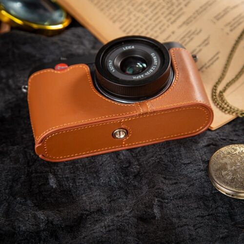 Brown Real Leather Half Camera Case bag cover for Leica X-E Typ 102 X2 X1 - Picture 4 of 6