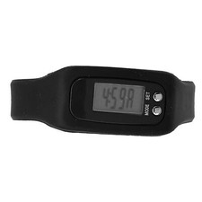 Black Walking Step Counter For Men Women Smart Bracelet Watch Wristband