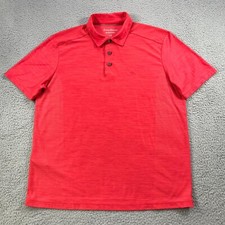 Tommy Bahama Polo Shirt Men Large Coral Pink Islandzone Short Sleeve