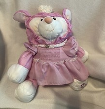Vintage 1st Fisher Price 1986 Puffalump Pink Plush Lamb Sheep Smocked Dress Q8