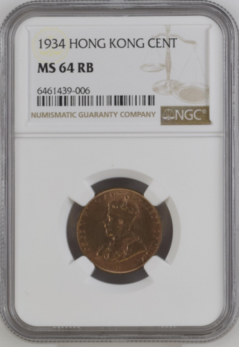 1934 Hong Kong 1 Cent MS 64 RB - Picture 1 of 2