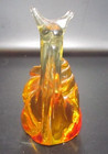 Vintage Orange Red Yellow Swirled Art Glass Snail Figurine Paperweight Glows — photo 2