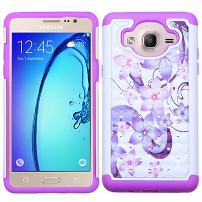 Asmyna Cell Phone Case for Samsung On5 Purple Hibiscus Flower  Romance/Electric