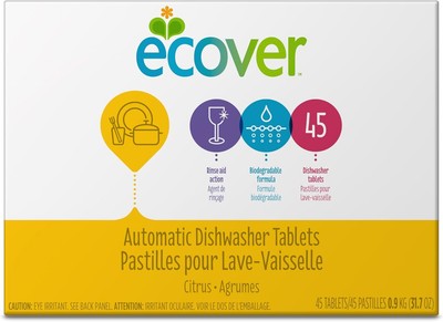 Ecover Automatic Dishwasher Soap Tablets, Citrus, 25 Count (Pack of 6) -