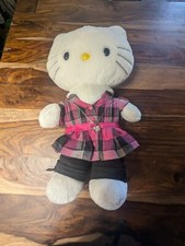 2012 HELLO KITTY Sanrio 18" Build a Bear Plush Pink/Black Dress W Necklace