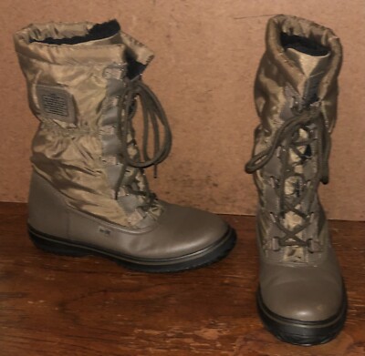 COACH SAGE Size EU 37 / 7B Brown Leather Nylon Logo Lace Up Lined Boots A9177