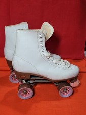 Vintage Roller Skates White Pink Hawthorne Chicago Tilt Toe Women's 10 