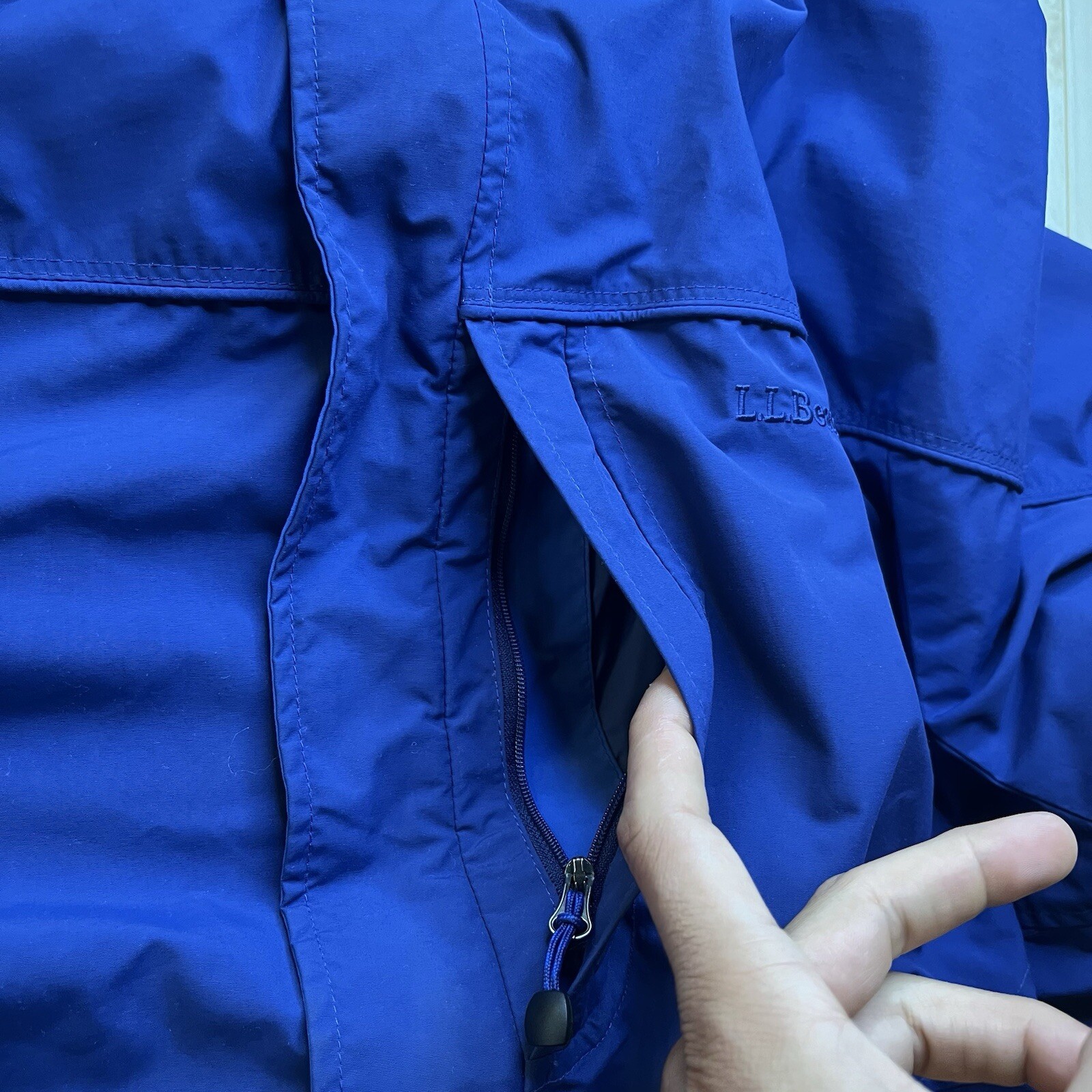 Ll Bean Jacket Nylon Coat Outer Shell Hoodie Jack… - image 11