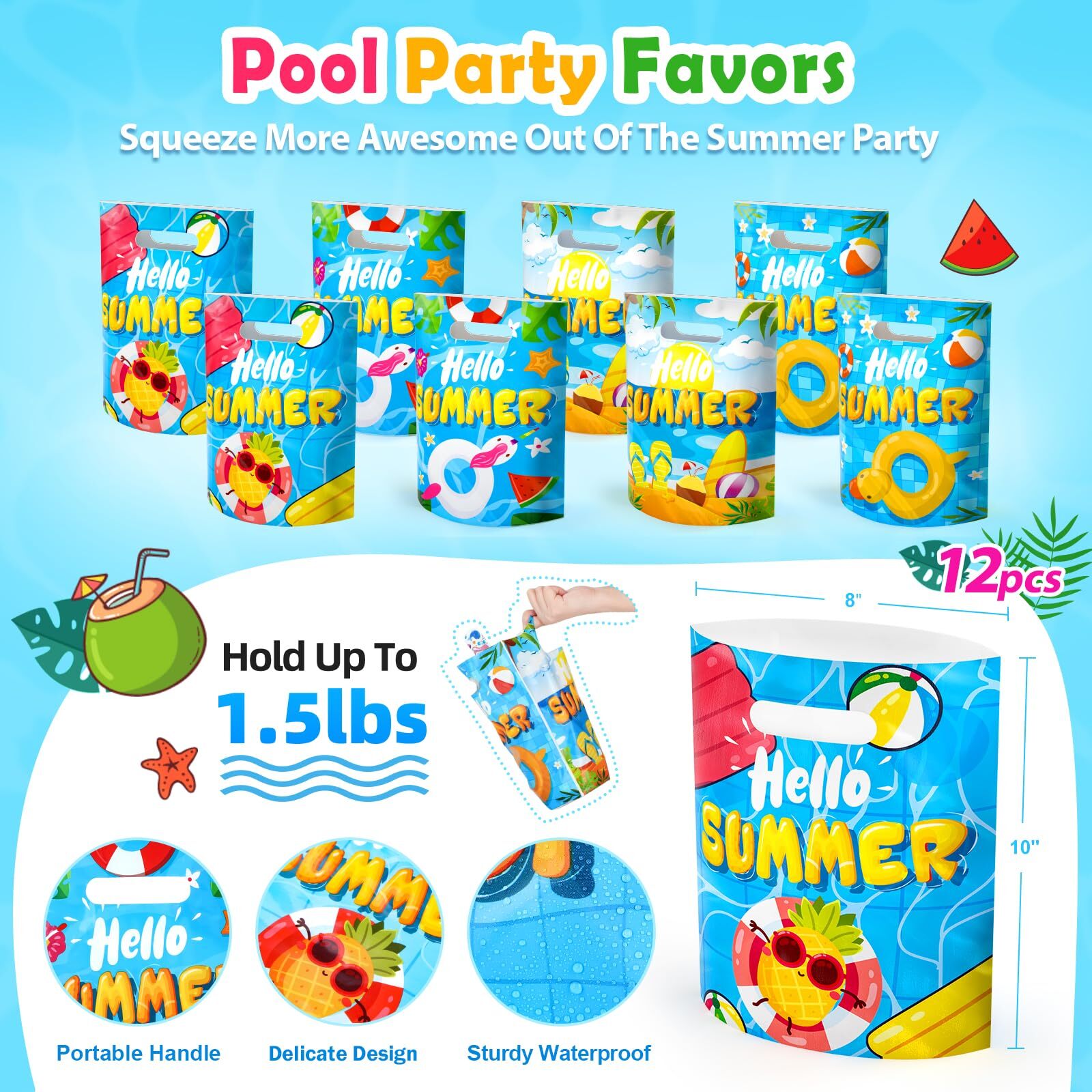 Pool Party Favors Beach Party Favors for Kids 3-4-5-8-12, 96PCS Goodie Bags S...