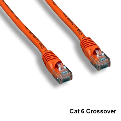 Kentek Orange 14ft Crossover Cat6 UTP Ethernet Patch Cord 24AWG PC Switch Router