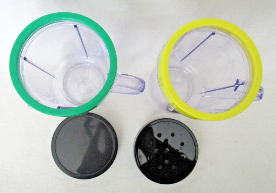 2 Original 16oz Magic Bullet Cups w/ Handles, Rim Rings, Shaker & Steamer Top - Image 3 of 3