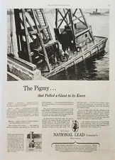 1946 National Lead Company Vintage Ad the pigmy that pulled a giant to its knees