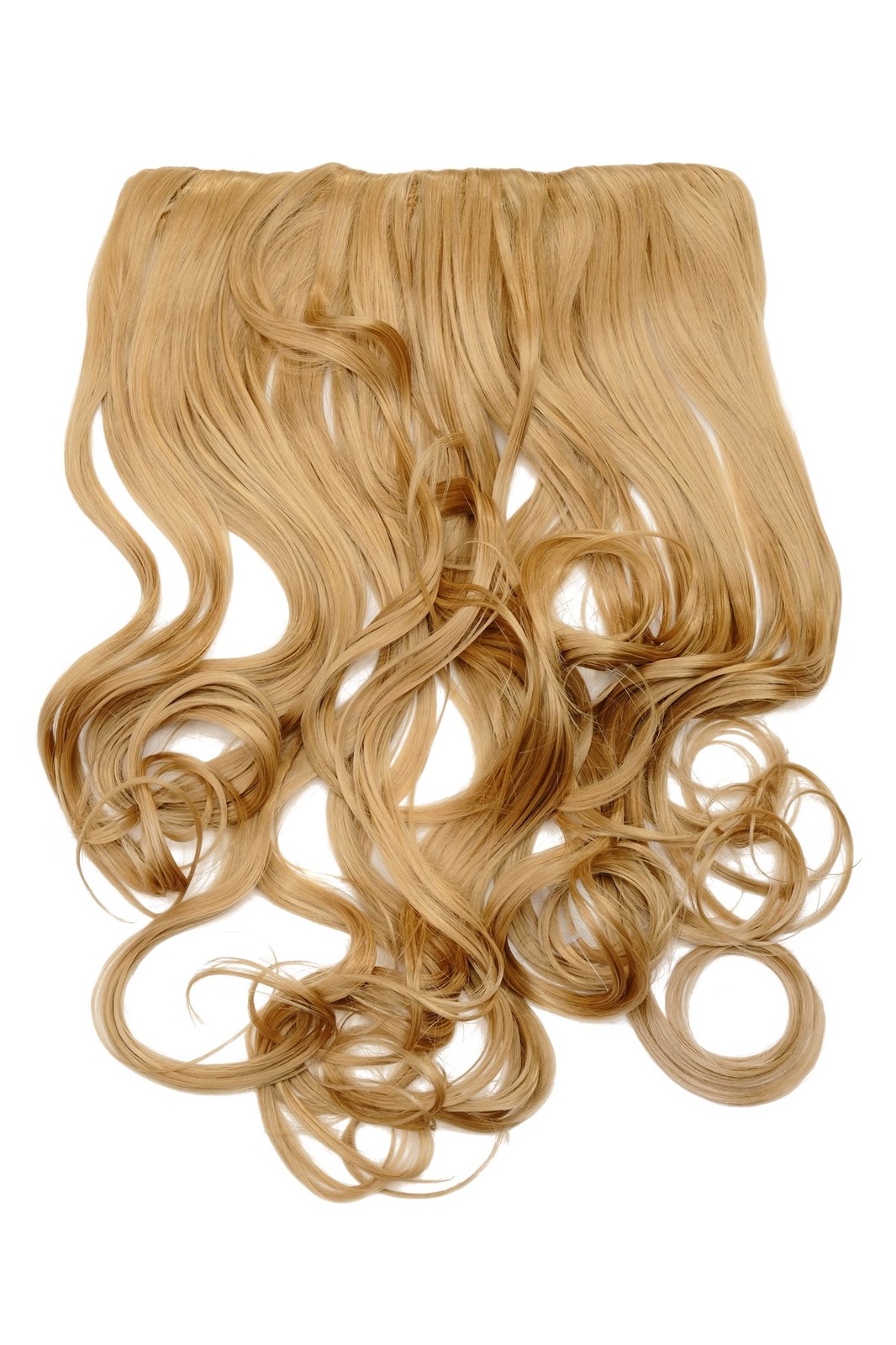 Heat-Resistant Clip-In Dark Blonde Curly Hair Extensions 5 Clips  