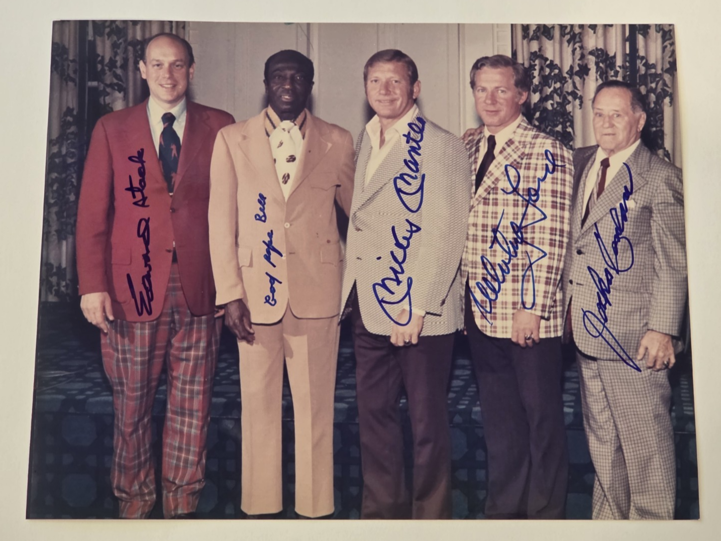 Mickey Mantle Autographed Signed -WHITEY FORD-COOL PAPA BELL-CONLAN-STACK HOF 8x10 Photo-JSA 