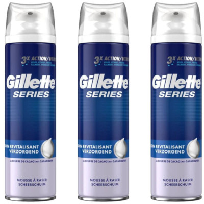 3x Gillette Series Rasierschaum für empfindliche Haut,250ml NEU