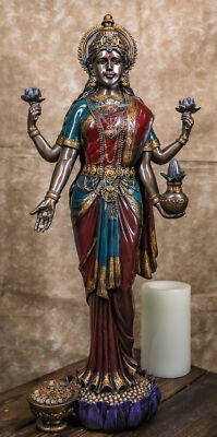 Large Hindu Goddess Of Prosperity And Wisdom Lakshmi Shri Thirumagal Statue 20''H