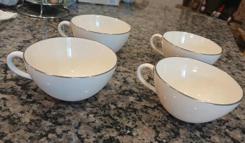 Lenox Platinum Olympia Pl. Fine China Teacup (4)  Made In USA Replacement X-303P