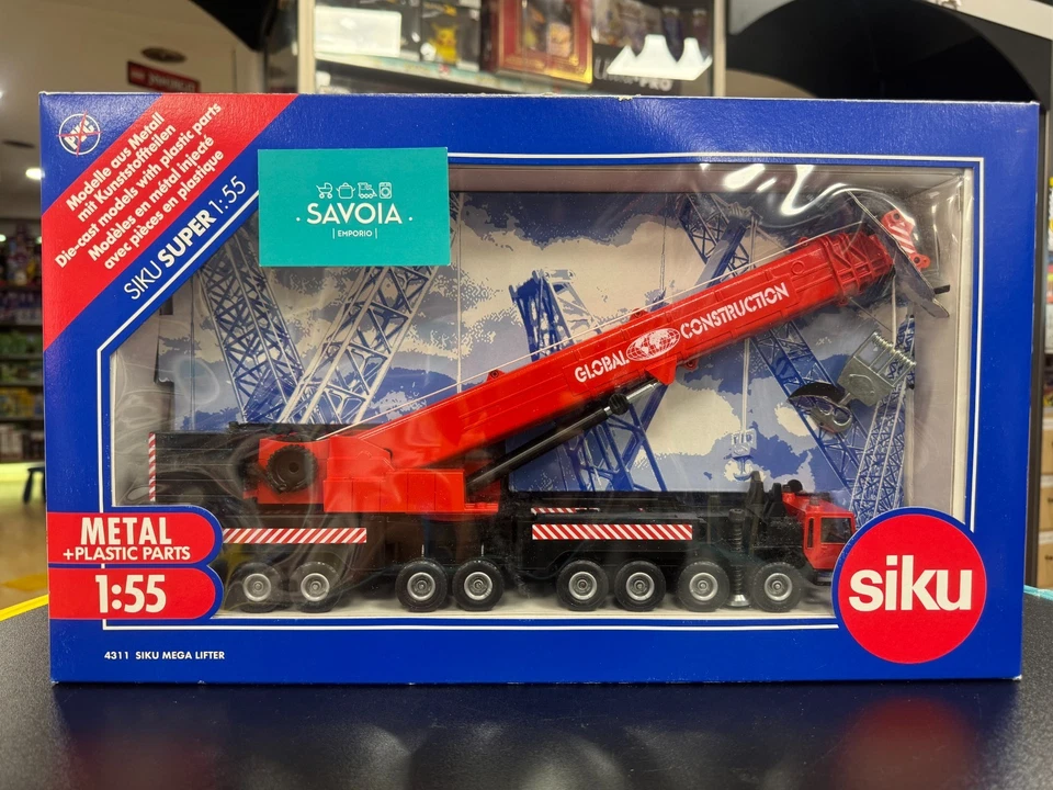 SIKU 4311 - modellino 1:55 - CAMION CON  GRU MEGA ROSSO - NUOVO - SIGILLATO - Immagine 2 di 4