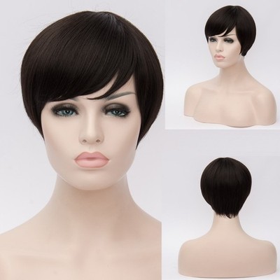 New Short Black Layered Women's Synthetic Wig 6Inch