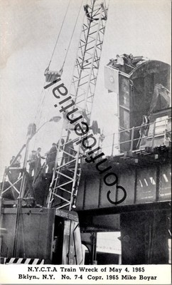 NYCTA RR Work Train Wreck IRT Brooklyn NY May 4th 1965 New York City NYC Z463
