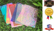 12 Sheets Iridescent Stained Glass Sheets, Cathedral Art Glass Packs for Mosa...