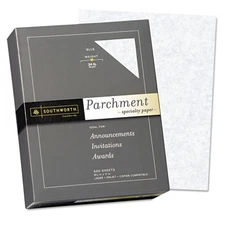 Southworth Parchment Paper, 8.5" x 11", 24 lb/90 GSM, Blue, 500 Sheets -