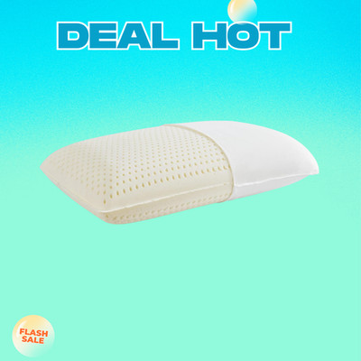 NEW 100% Talalay Latex Pillow Natural Soft Queen Medium Cotton Cover