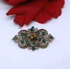 Vintage Dazzling Watermelon & Green Rhinestone  Pin CAT RESCUE — photo 1