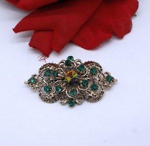 Vintage Dazzling Watermelon & Green Rhinestone  Pin CAT RESCUE