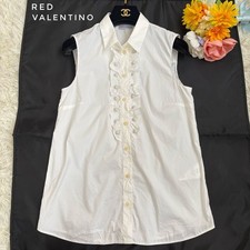 Women's Wear Valentino   RED VALENTINO sleeveless shirt blouse with frills white