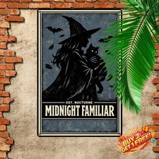 Gothic Witch Cat Mom Halloween Black Cat Metal Tin Sign 8x12 Wall Decor