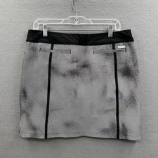 Adidas Women M Skort Tennis Golf ClimaCool Pull On Skirt Black White Activewears