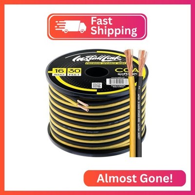 Install Link 16 AWG Gauge Speaker Wire Cable (30 Feet) Stereo, Car or Home Theat