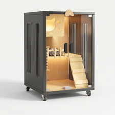 Cattery Cat Kitty Enclosure Villa House Indoor Cat Cage with Platforms H35"