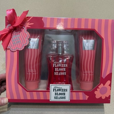New! Flowers Bloom Season Gift Set Complete 3 Pc Set Perfume Lotion Shower Gel